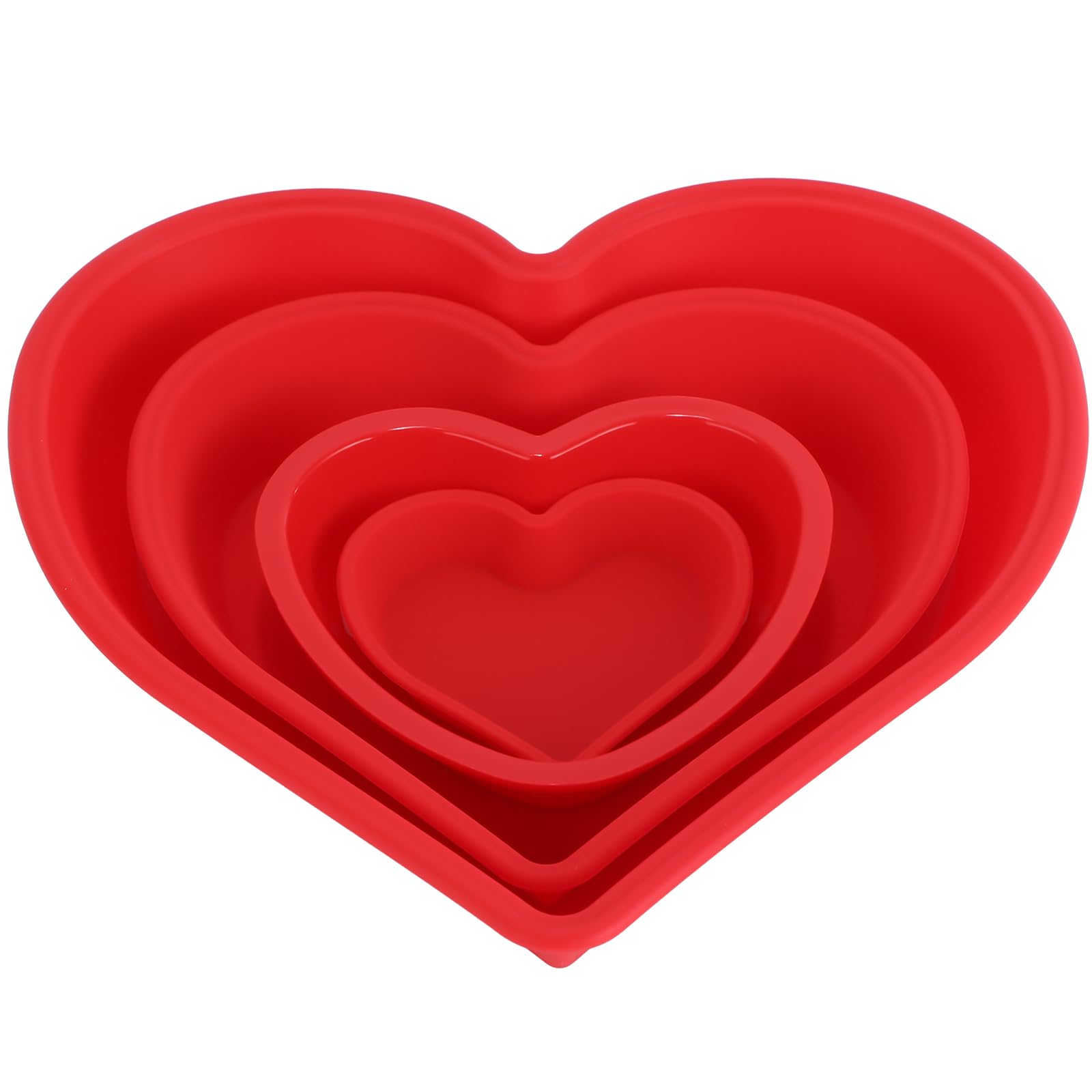 Premium Silicone Heart-Shaped Cake Molds Set – 4 Sizes