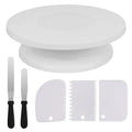 JOEYZ 6-Piece Essential Cake Decorating Turntable Set – Professional Icing Smoothers & Spatulas