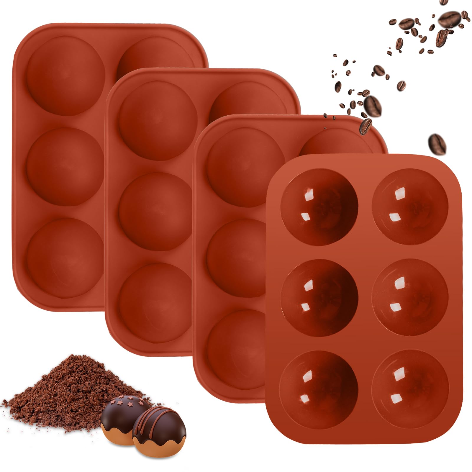 Premium Semi-Sphere Silicone Baking Mold – 6 Cavities