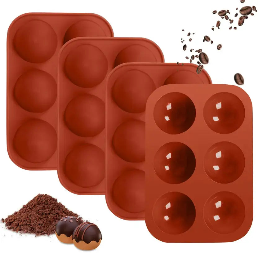 Premium Semi-Sphere Silicone Baking Mold – 6 Cavities