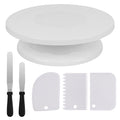 JOEYZ 6-Piece Essential Cake Decorating Turntable Set – Professional Icing Smoothers & Spatulas